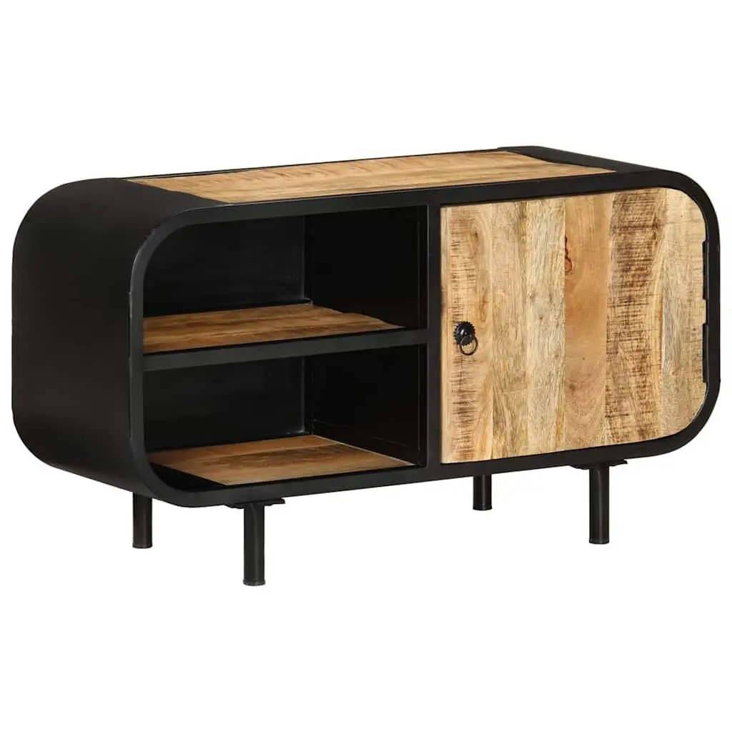 TV Cabinet Brown 90x30x48 cm Wooden Storage Unit Industrial Style