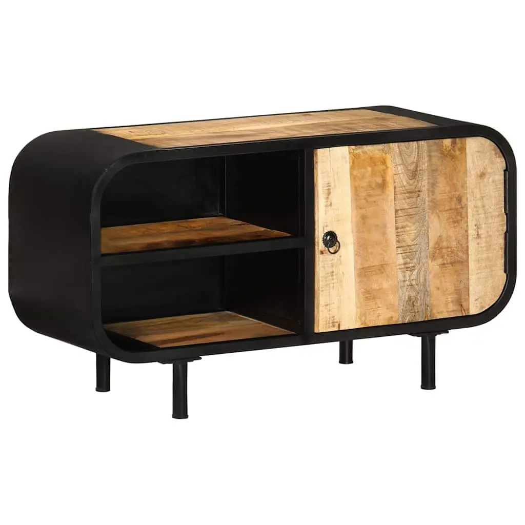 TV Cabinet Brown 90x30x48 cm Wooden Storage Unit Industrial Style