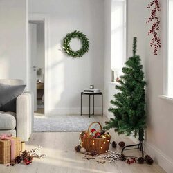 Compact Green Half Christmas Tree - 120cm Height