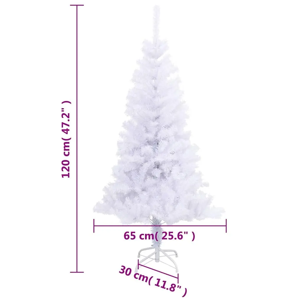 Artificial Christmas Tree White 120cm 230 Branch Tips Dense Structure Indoor Outdoor