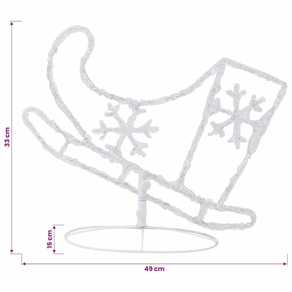 Christmas Flying Reindeer Sleigh LED Light Decoration Outdoor Indoor Warm White