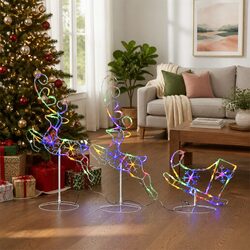 Christmas Reindeer Sleigh with 72 LED Lights