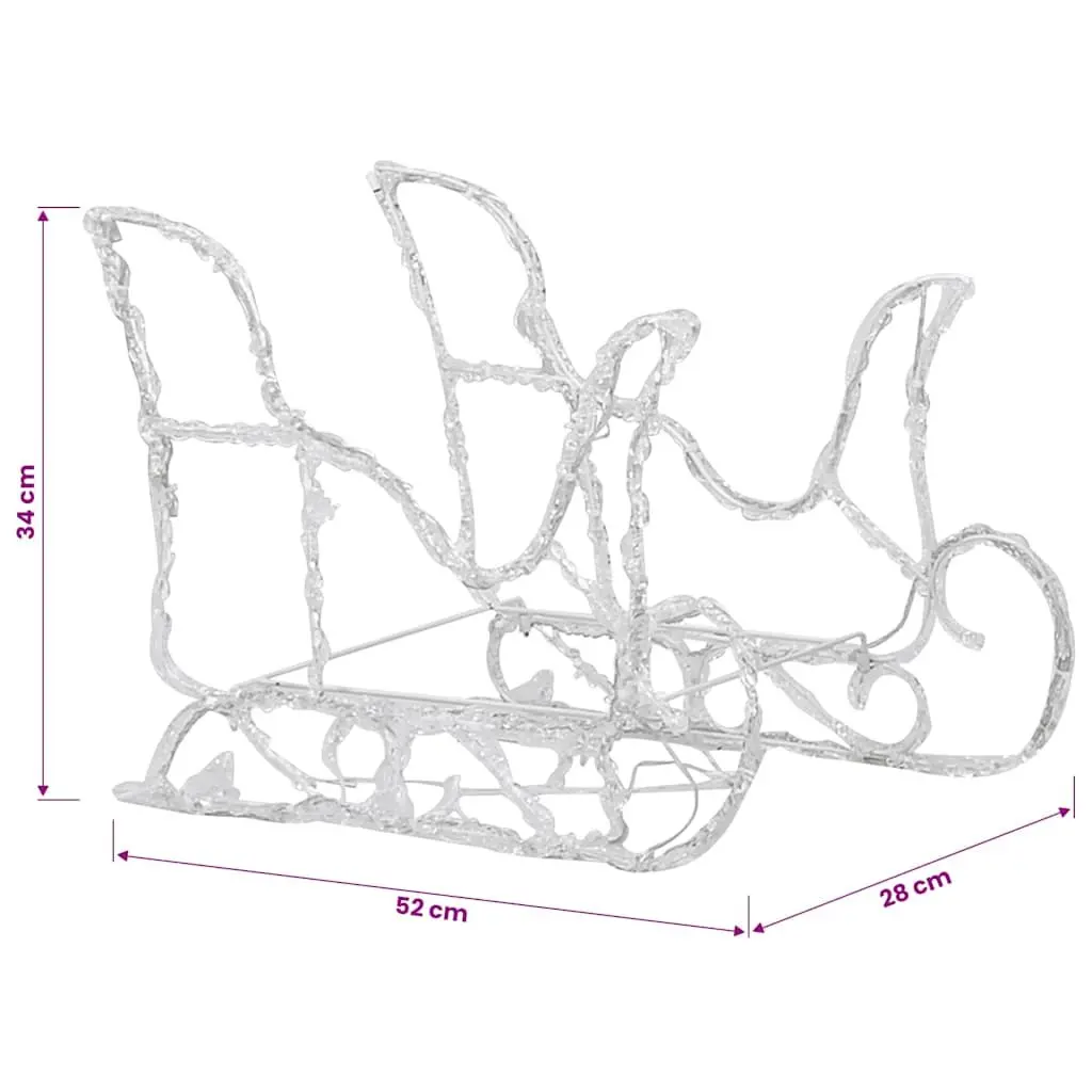 Christmas Decoration Warm White 160 LEDs Reindeer Sleigh Outdoor Garden 130 cm