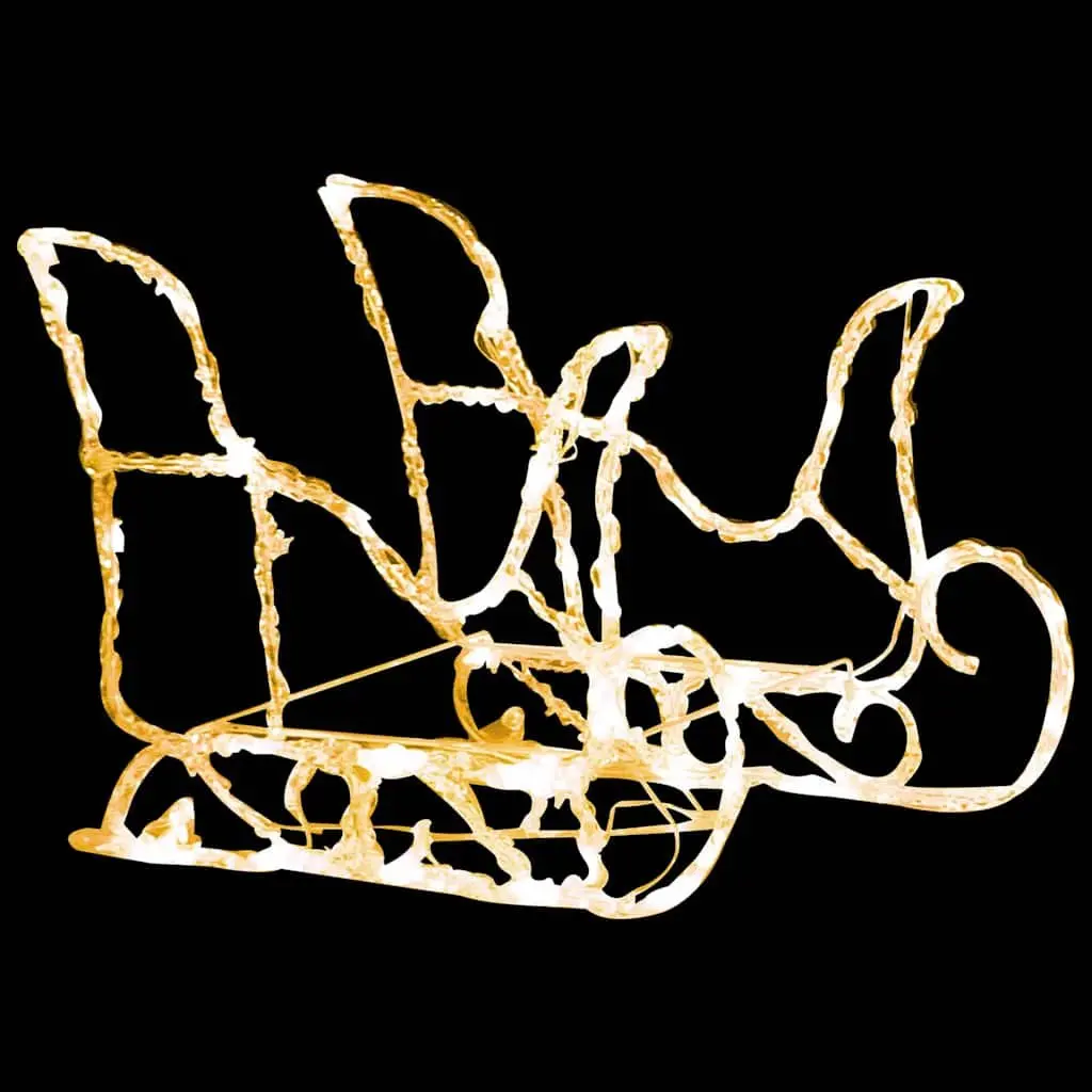 Christmas Decoration Warm White 160 LEDs Reindeer Sleigh Outdoor Garden 130 cm