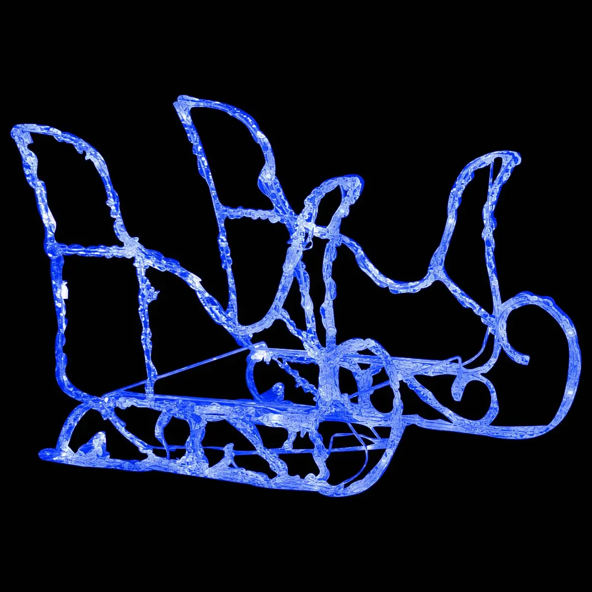 Christmas Reindeer Sleigh Blue 130 cm LED Light Decoration Weatherproof Outdoor Display