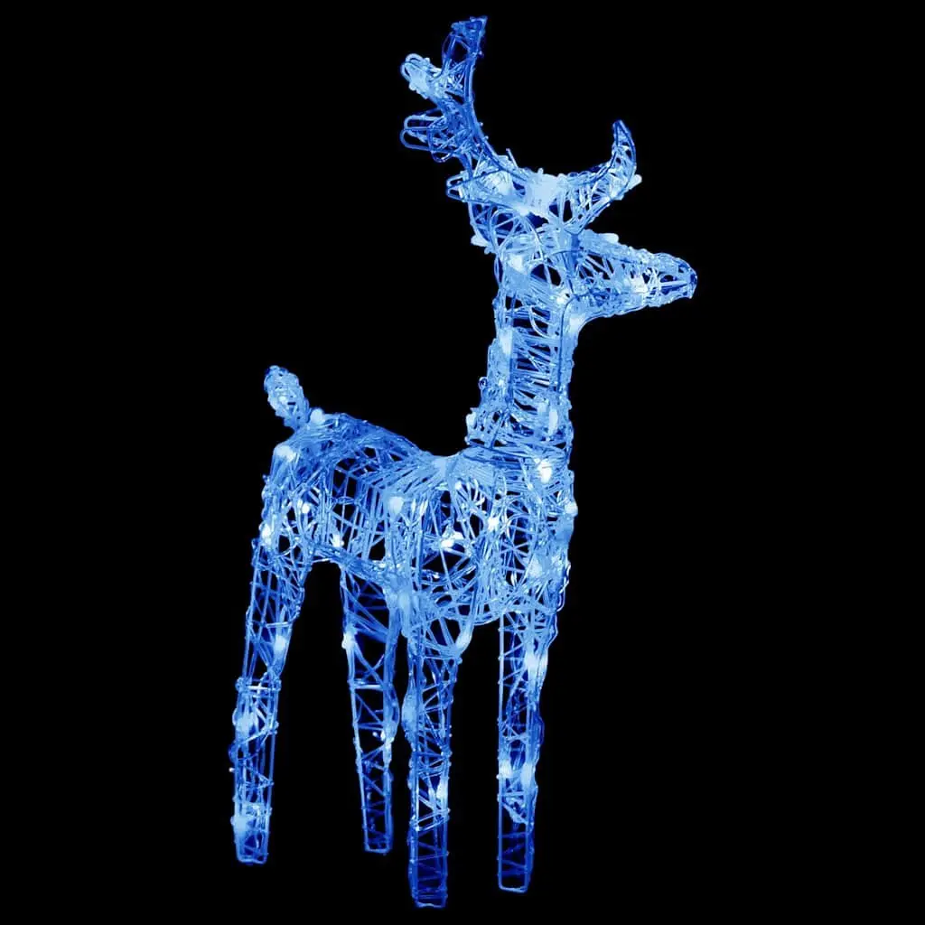 Christmas Reindeer Sleigh Blue 130 cm LED Light Decoration Weatherproof Outdoor Display