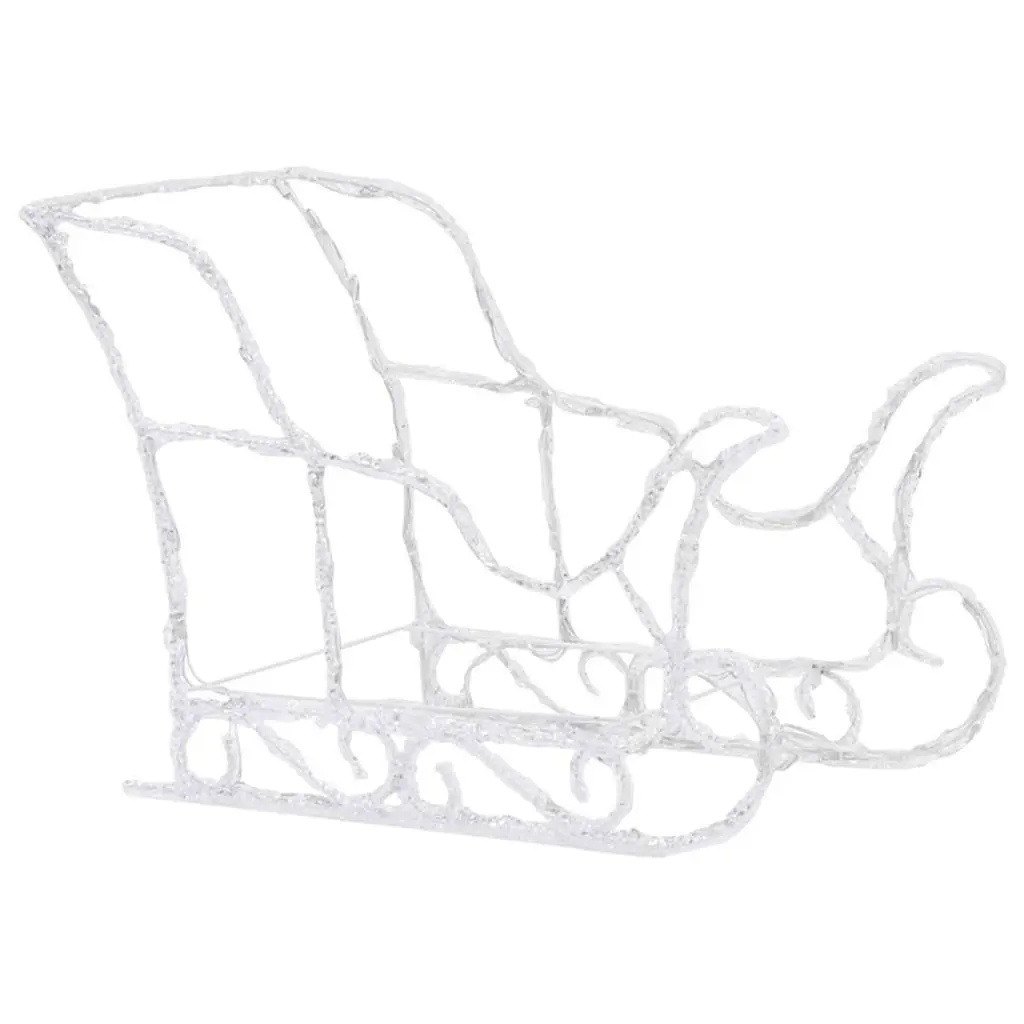 Christmas Reindeer Sleigh LED Light Decoration Warm White 280 x 28 x 55 cm Pre-lit Outdoor Garden Acrylic