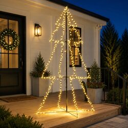 Christmas Cone Tree 300 LEDs 120x220 cm Indoor Outdoor Decoration White