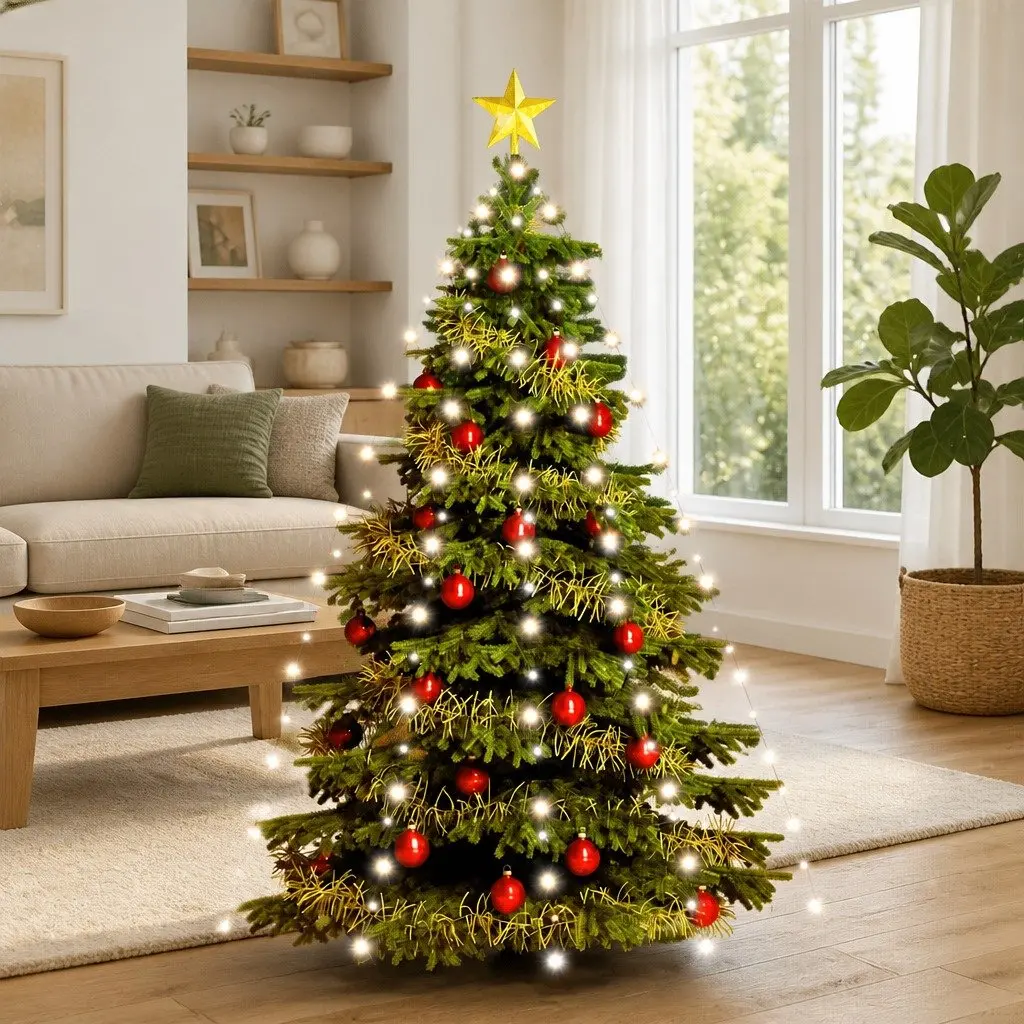 Christmas Tree Net Lights Cold White 180cm 180 LEDs 8 Effects Indoor Outdoor
