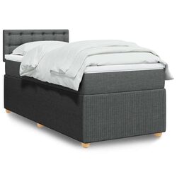 Concise Box Spring Bed with Pocket Mattress and LED Features