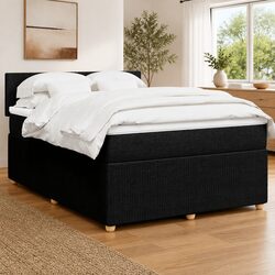 Concise Double Box Spring Bed with Pocket Mattress and Lights