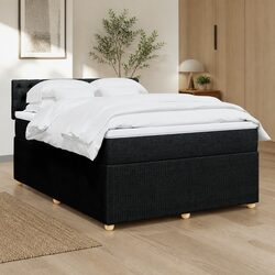 Double Box Spring Bed with Mattress and LED Lights