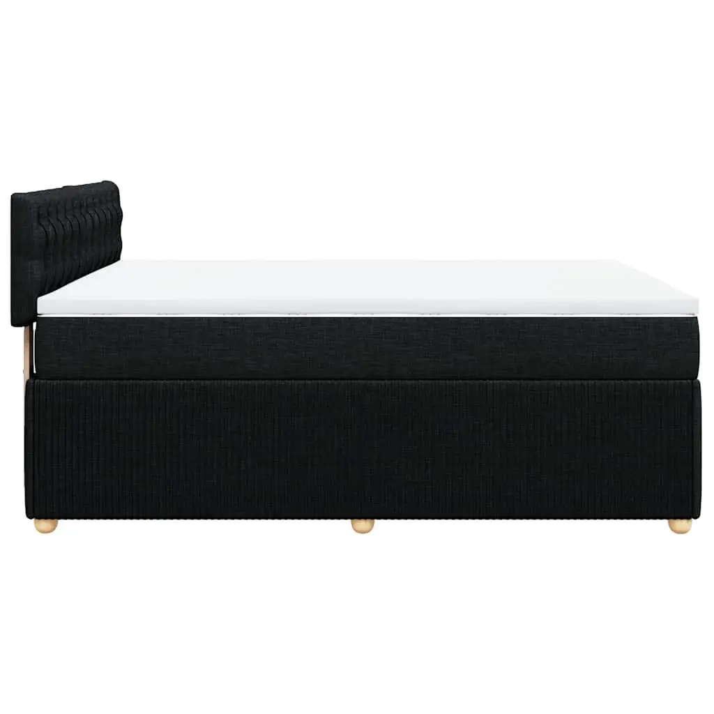Double Box Spring Bed Black Double Pocket Spring Mattress with LED Lights