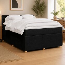 Double Box Spring Bed with LED Lights for Comfort