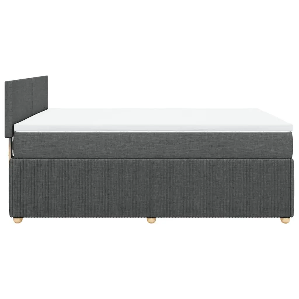 Queen Bed Frame Dark Grey Fabric Pocket Spring Mattress with LED Lights