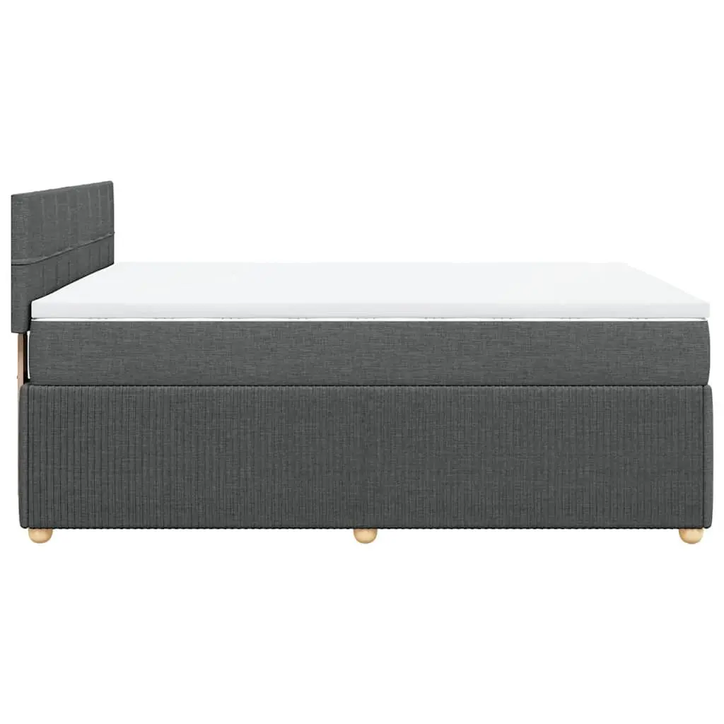 Queen Bed Frame Grey Fabric Pocket Spring Mattress with LED Lights