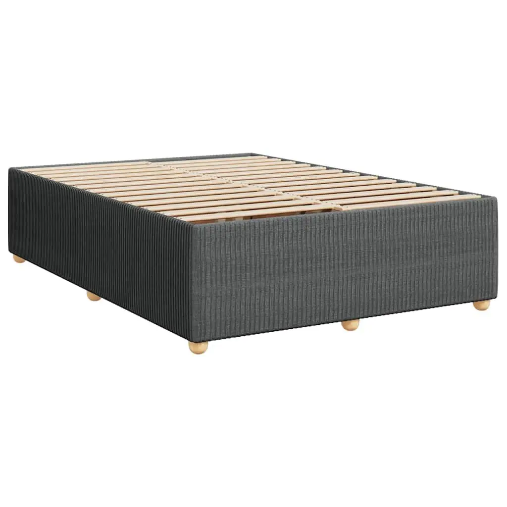 Queen Bed Frame Grey Fabric Pocket Spring Mattress with LED Lights