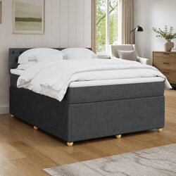 Queen Box Spring Bed with Pocket Mattress & Lights
