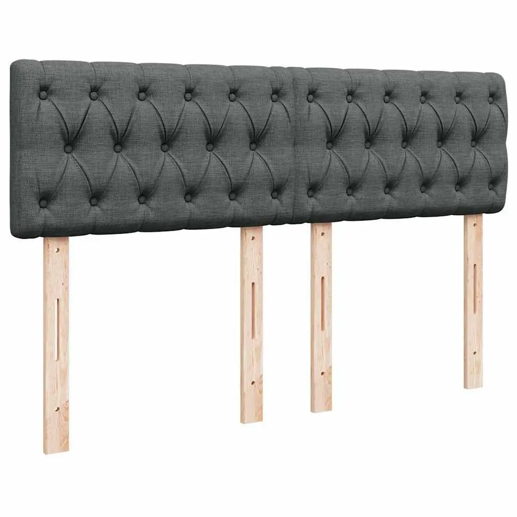 Queen Box Spring Bed Grey Polyester Pocket Spring Mattress with Adjustable LED Lights