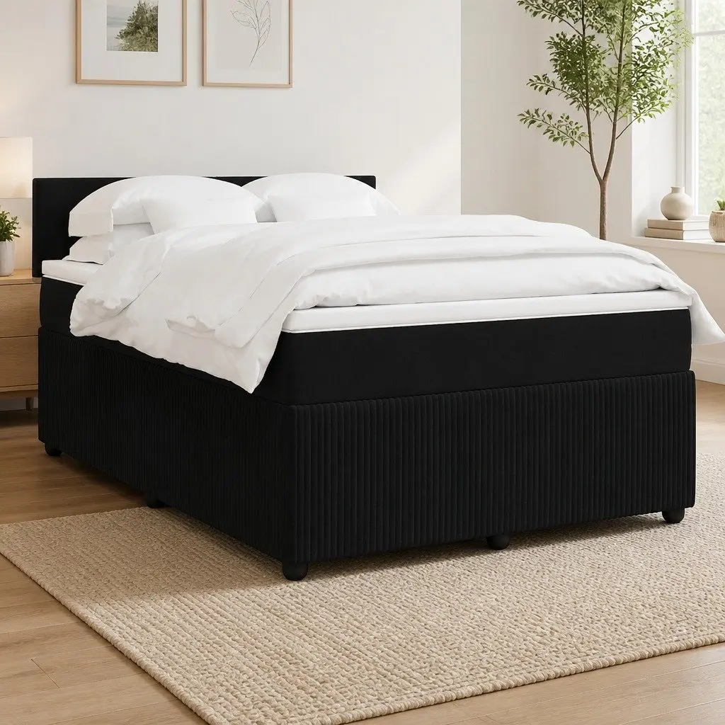 Velvet Box Spring Bed with Pocket Spring Mattress