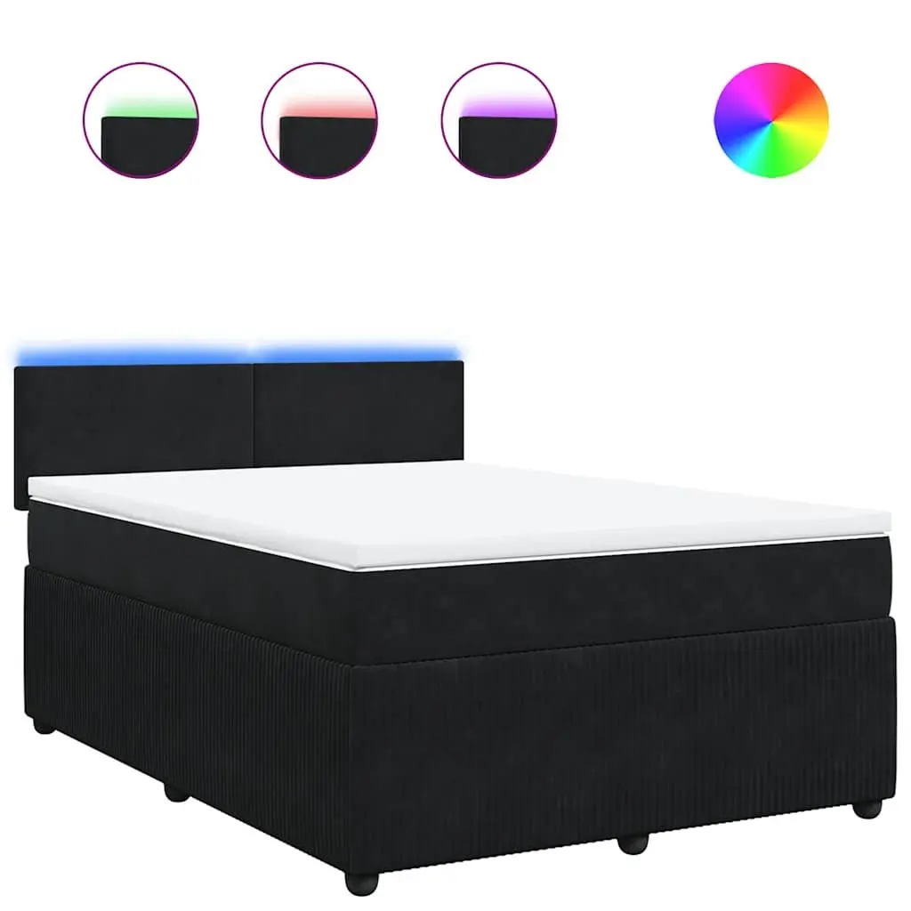 Velvet Box Spring Bed with Pocket Spring Mattress