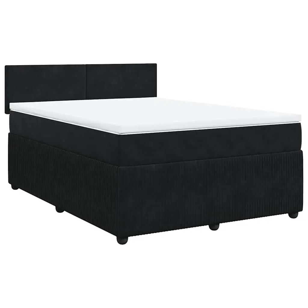 Velvet Box Spring Bed with Pocket Spring Mattress