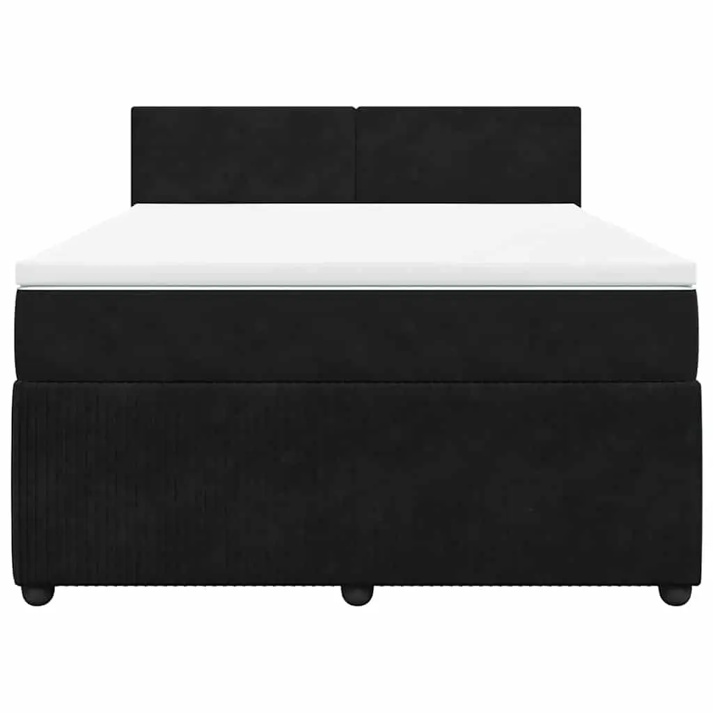 Velvet Box Spring Bed with Pocket Spring Mattress