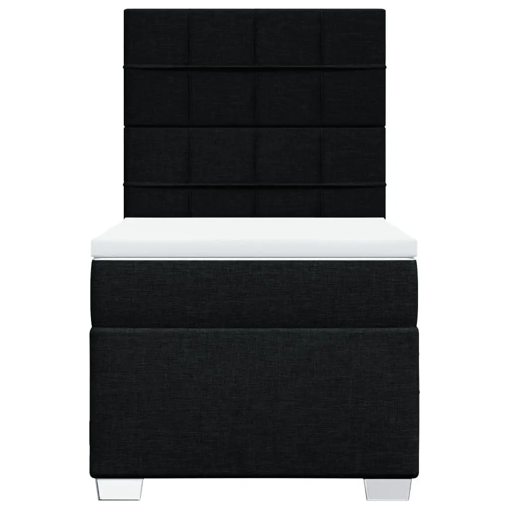Box Spring Bed Black King Single Pocket Mattress Height Adjustable Headboard
