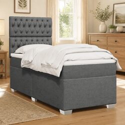 Concise King Single Box Spring Bed with Headboard
