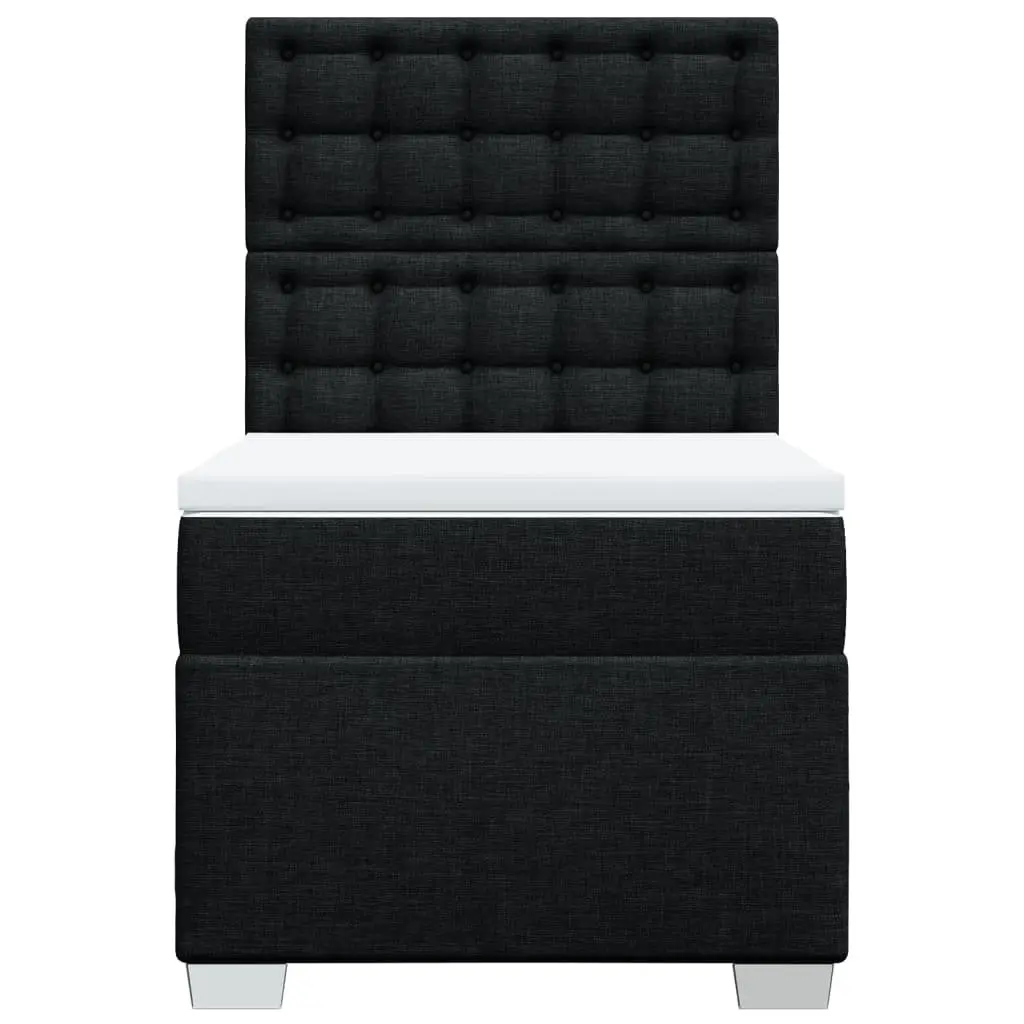 Box Spring Bed Black King Single Pocket Spring Mattress Height-Adjustable Headboard