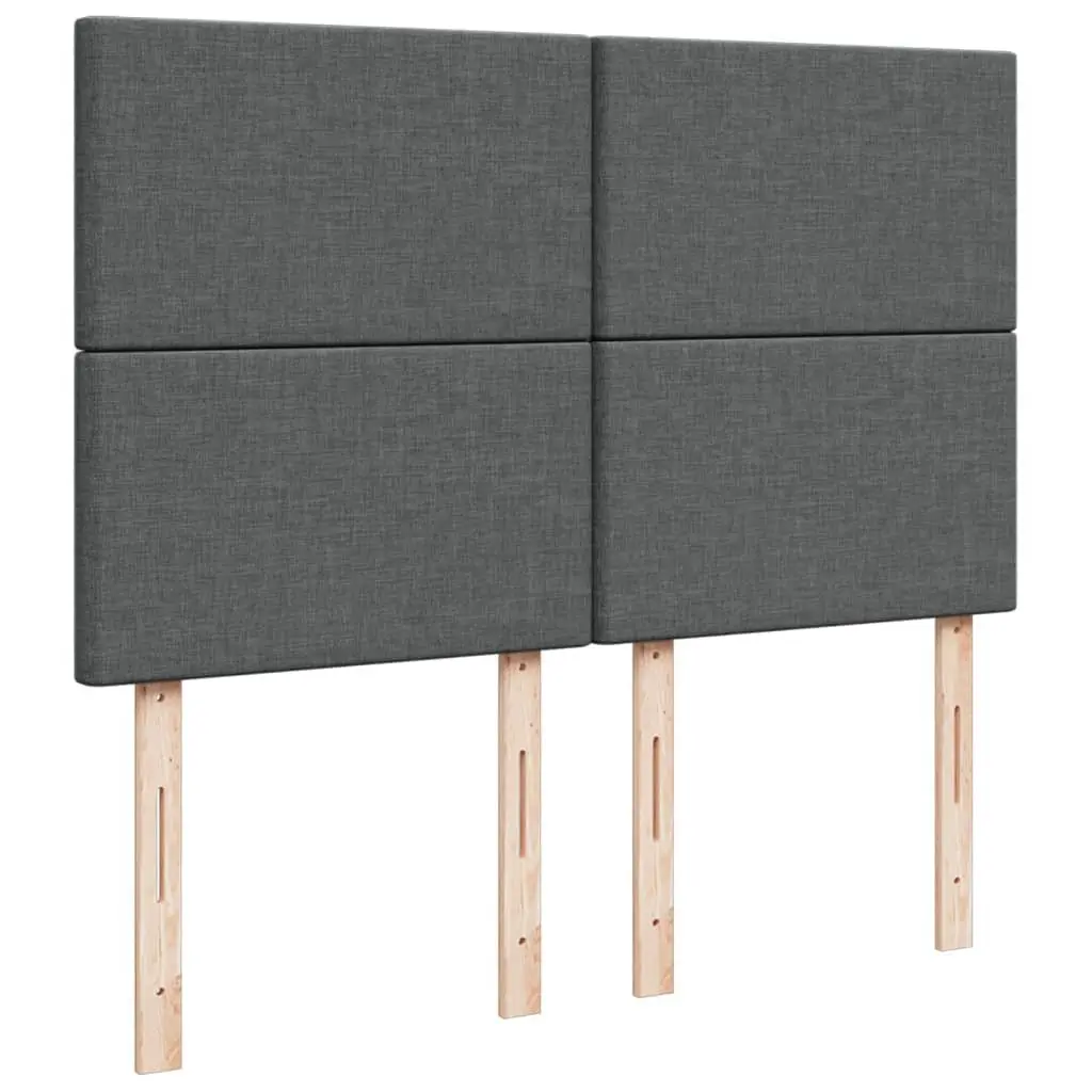 Queen Bed Dark Grey Height-Adjustable Headboard Pocket Spring Mattress