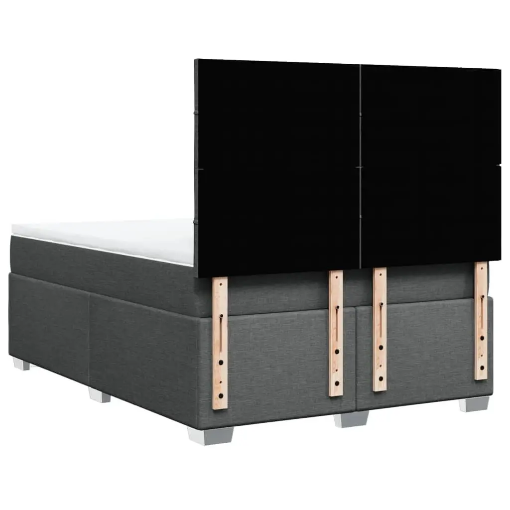 Queen Box Spring Bed Grey Height-Adjustable Headboard Pocket Spring Mattress