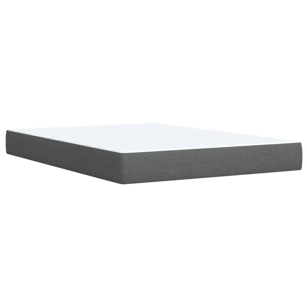Box Spring Bed Grey Fabric Adjustable Headboard Pocket Spring Mattress