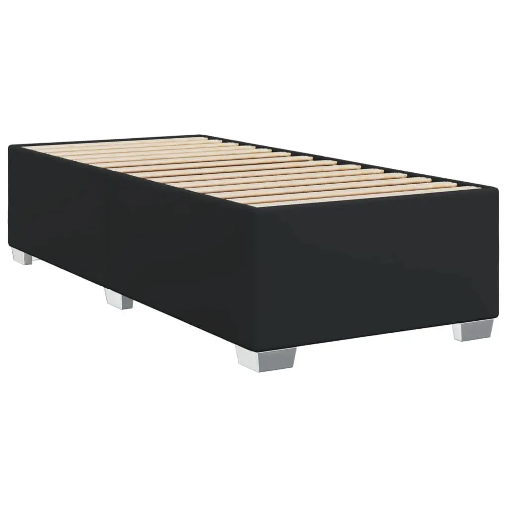 Box Spring Bed Black King Single Adjustable Headboard Faux Leather Mattress