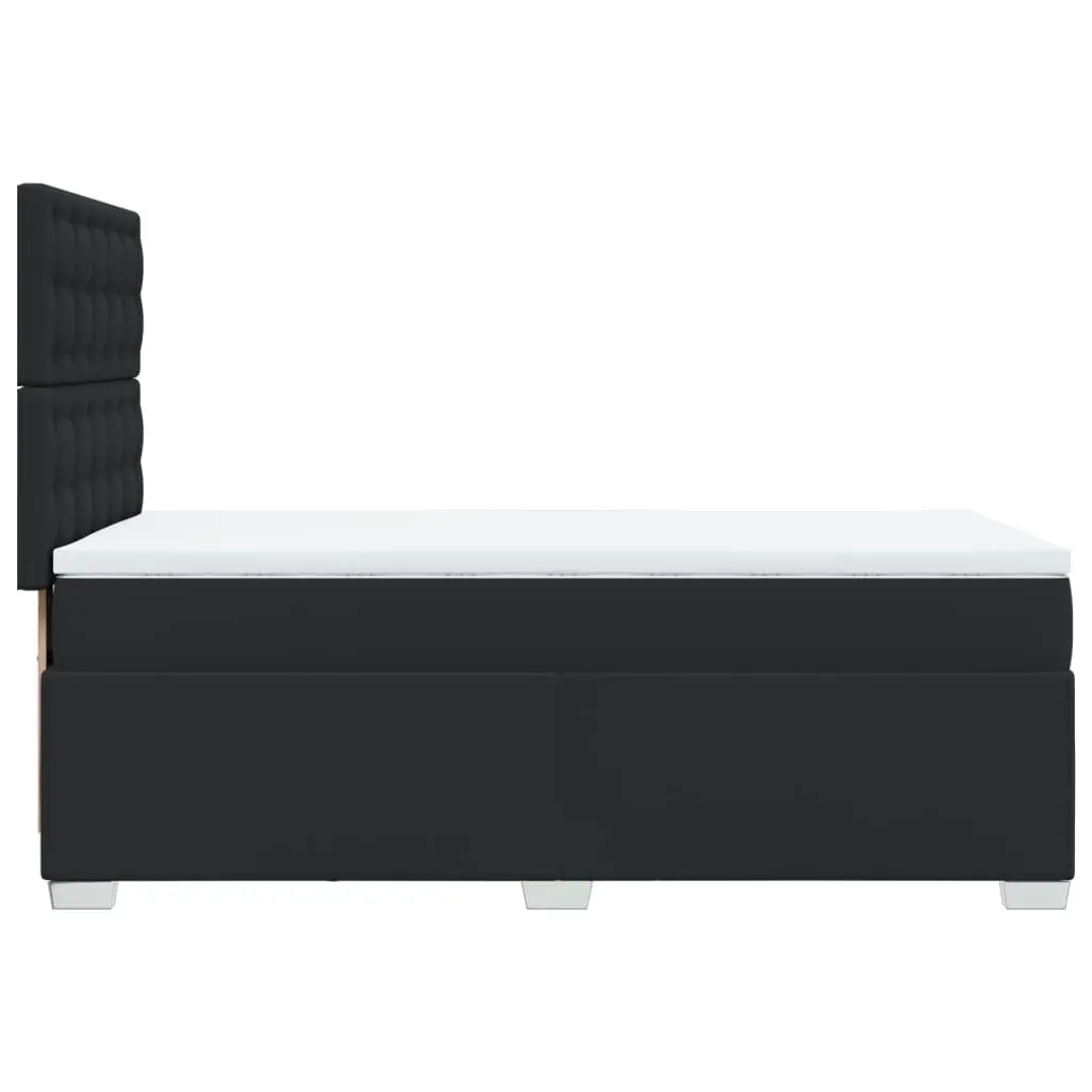 Box Spring Bed Black King Single Adjustable Headboard Faux Leather Mattress