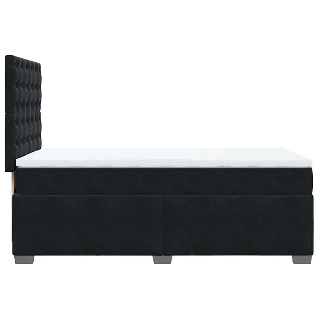 Box Spring Bed Black Velvet King Single Height Adjustable with Pocket Spring Mattress