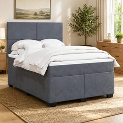 Box Spring Bed with Adjustable Headboard & Pocket Spring Mattress