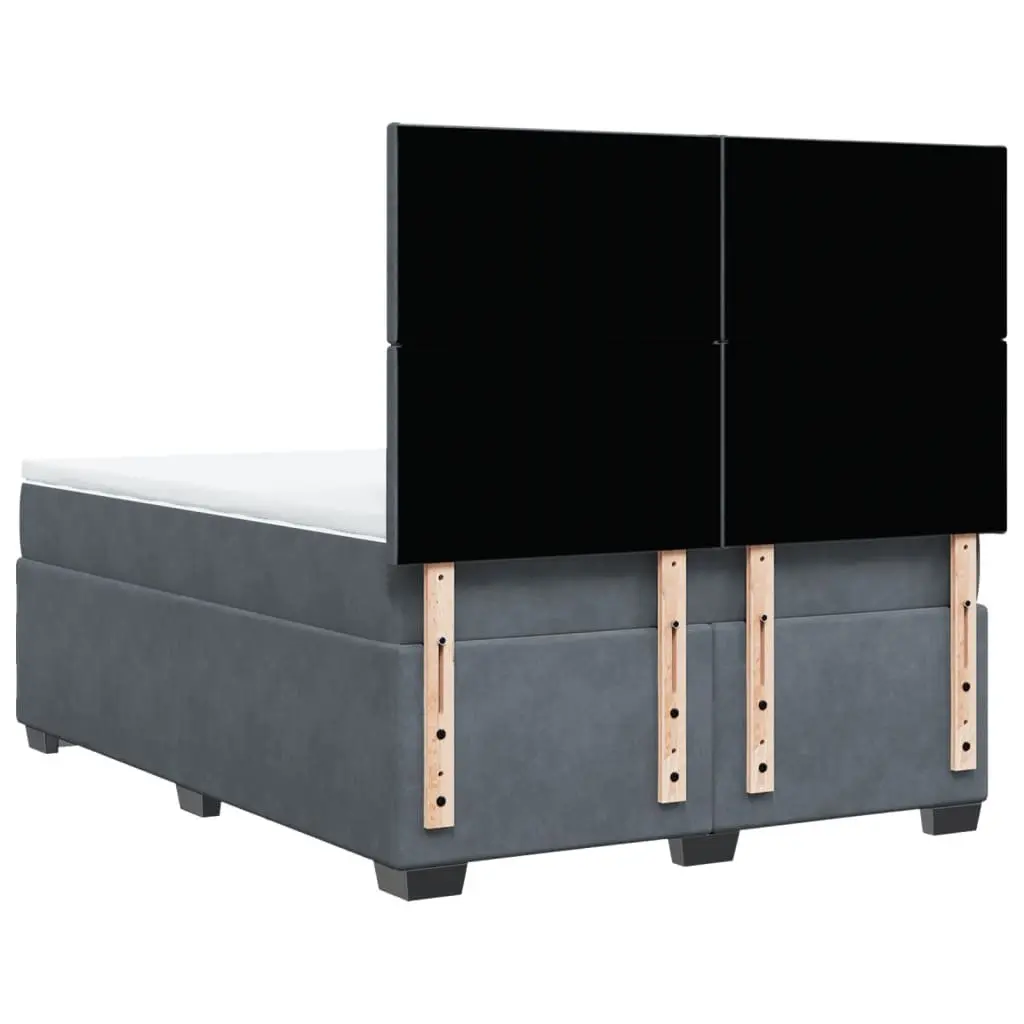 Queen Box Spring Bed Grey Pocket Spring Mattress Height Adjustable Headboard