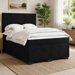 Elegant Queen Box Spring Bed with Mattress Topper