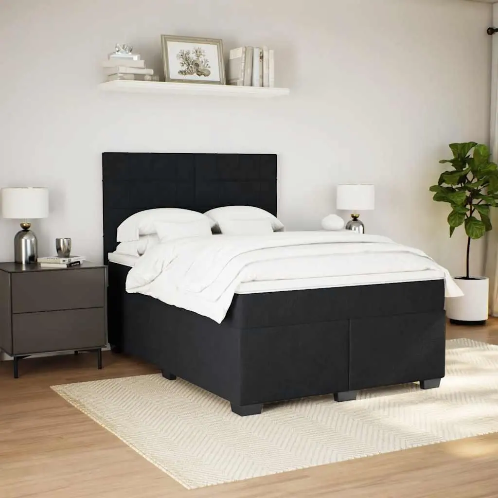 Queen Bed Black Velvet Adjustable Pocket Sprung Mattress