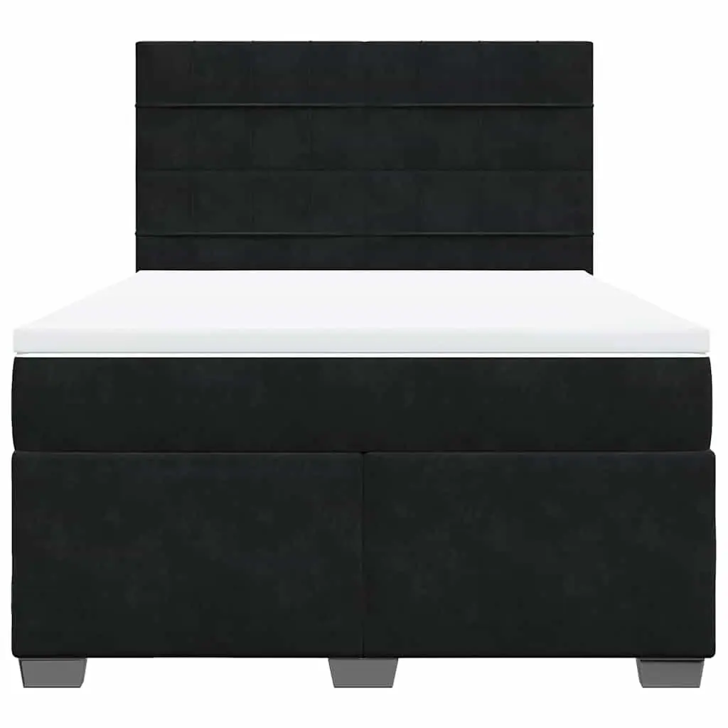 Queen Bed Black Velvet Adjustable Pocket Sprung Mattress