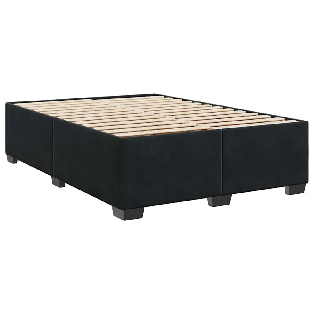 Queen Bed Black Velvet Adjustable Pocket Sprung Mattress