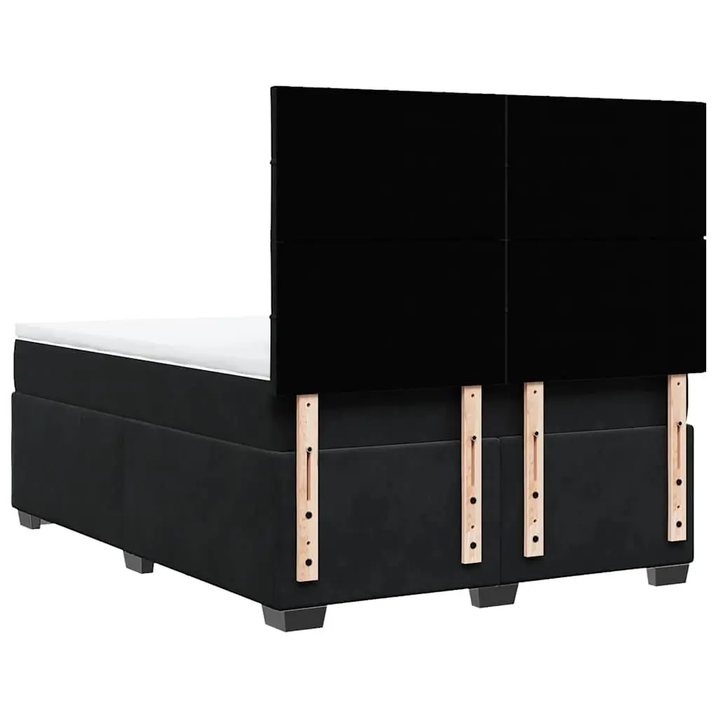 Queen Bed Black Velvet Adjustable Pocket Sprung Mattress