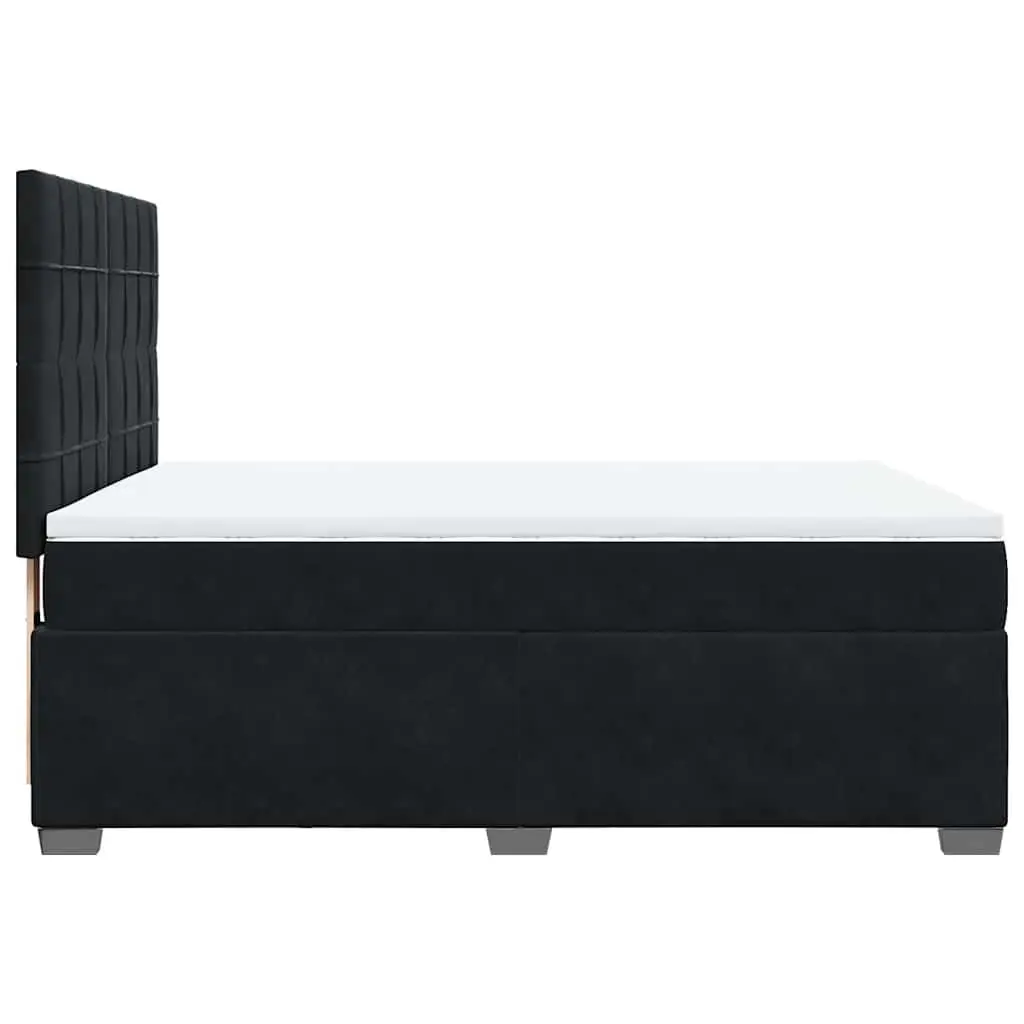 Queen Bed Black Velvet Adjustable Pocket Sprung Mattress