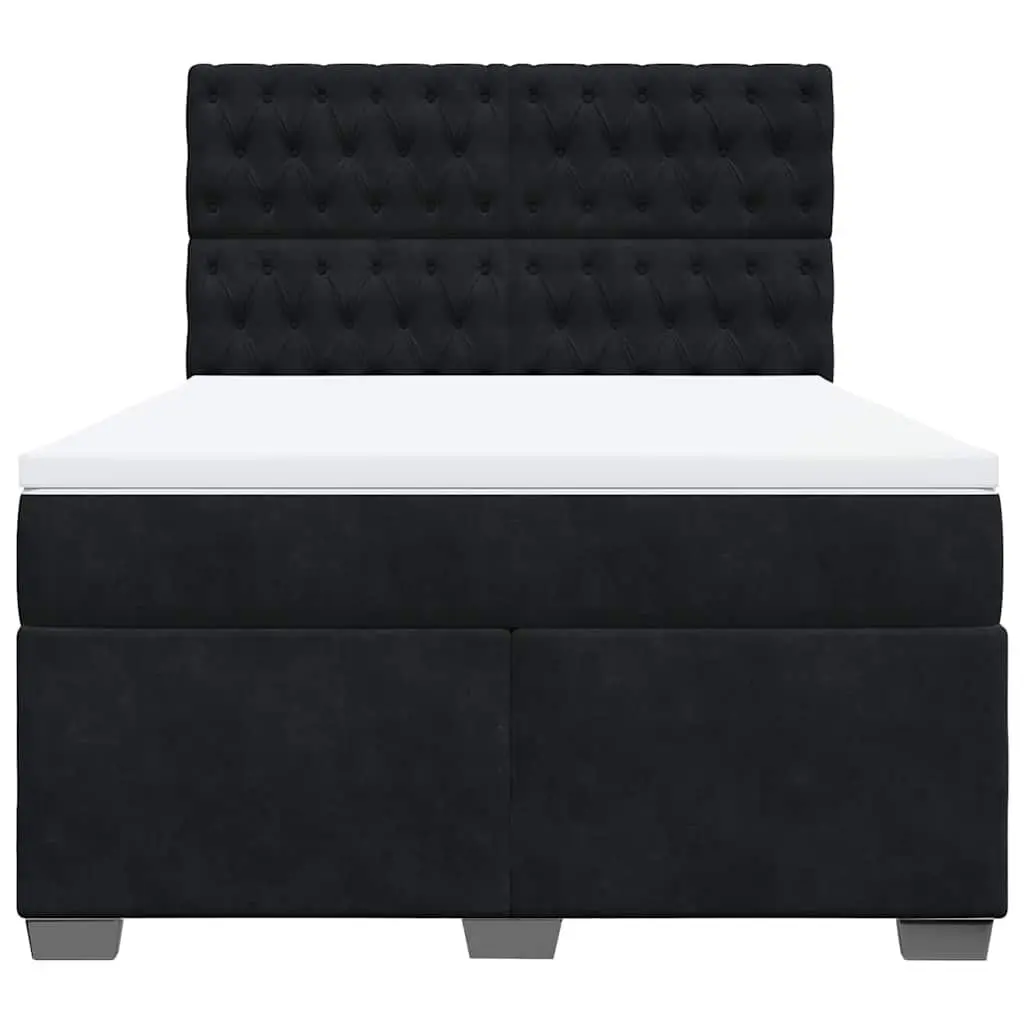 Box Spring Bed Black Velvet Queen Adjustable Headboard Pocket Spring Mattress