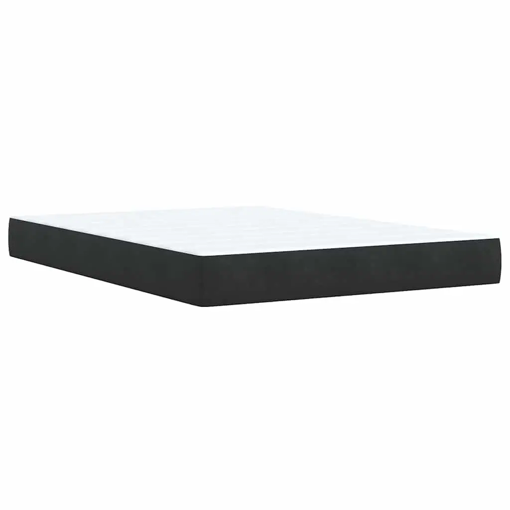 Queen Adjustable Headboard Bed Black Velvet Pocket Spring Mattress