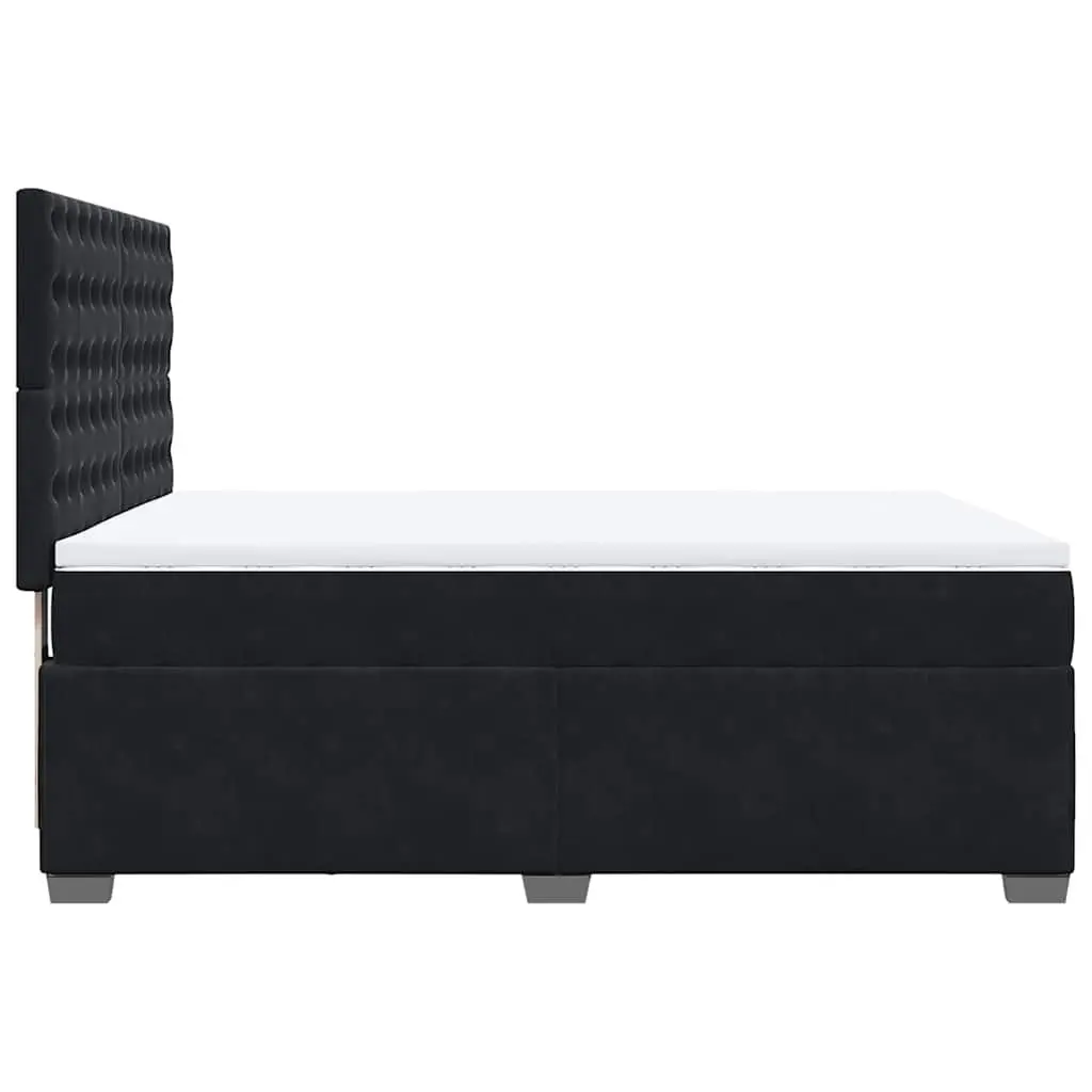 Queen Adjustable Headboard Bed Black Velvet Pocket Spring Mattress