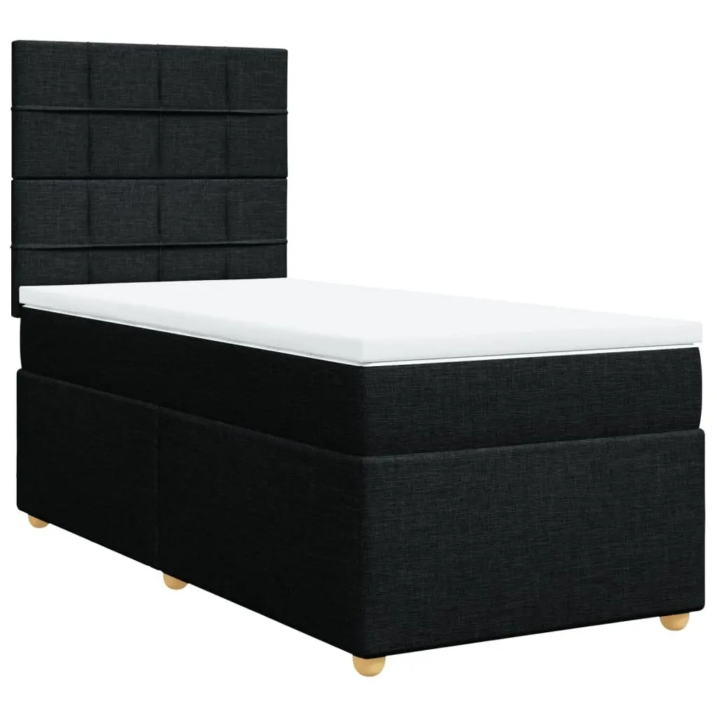 Box Spring Bed Black King Single Pocket Spring Mattress Adjustable Headboard