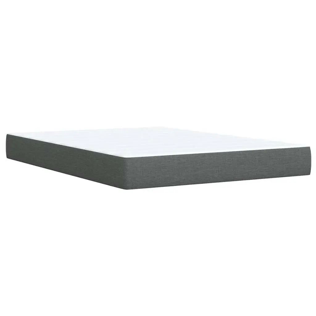 Queen Bed Grey Pocket Spring Mattress Height-Adjustable Headboard