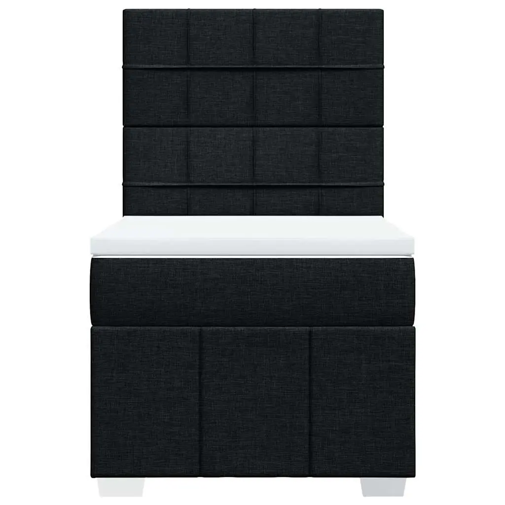 Box Spring Bed Black King Single Pocket Spring Mattress Height-Adjustable Headboard